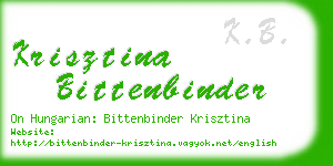 krisztina bittenbinder business card